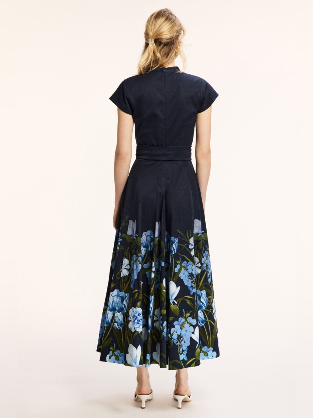 Sachin + Babi Navy Maxi Dress with Blue Floral Border - Picture 5 of 9